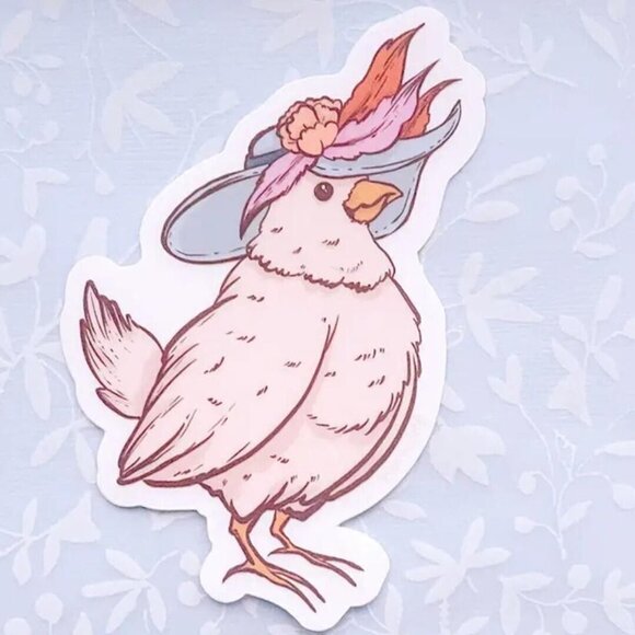 $3 for 15 - NEW Edna von Cluckenberg Chicken Sticker - Clear‎ Vinyl - Picture 2 of 6